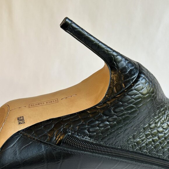 Vince Camuto Boots Womens Size 8.5 Croco Shine Leather VC-ALLOST Stiletto Heel - Picture 13 of 16